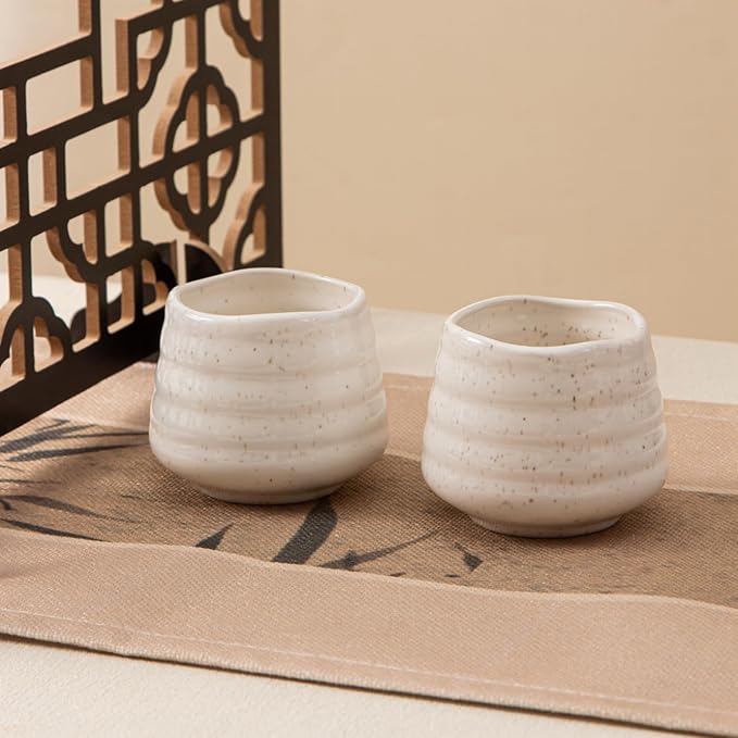 4pcs Japanese Tea Cup Set – Mini Size Cup 5OZ Ceramic Matcha Cup, Handless - Image 8