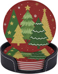 Christmas Gold Red and Green Xmas Tree Coasters by KiuLoam