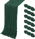 6 Pack Emerald Green Cheesecloth Table Runner, 17 x 108 Inch, Gauze Cheese by Yorcari