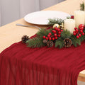 3 Pack Red Cheesecloth Table Runner 120 Inch Boho Wedding Decor | Cheesecloth by Fixwal