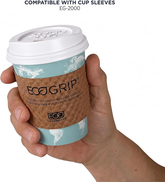 ECO PRODUCTS Compostable Disposable World Art 12oz Large Coffee Cups, Case of - Image 8
