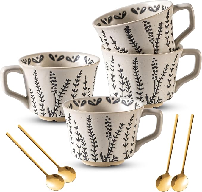 Ceramic Latte Mug Set of 4 by Noevany