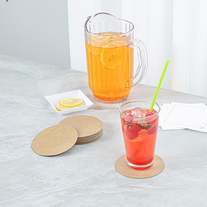 Restaurantware Paper Coasters 100 Pack of 4 Inch Disposable Beverage Coasters Absorbent for Hot and Cold Drinks Kraft Coffee Cup Essentials for Table Decor, Kitchen, Home Patio or Living Room