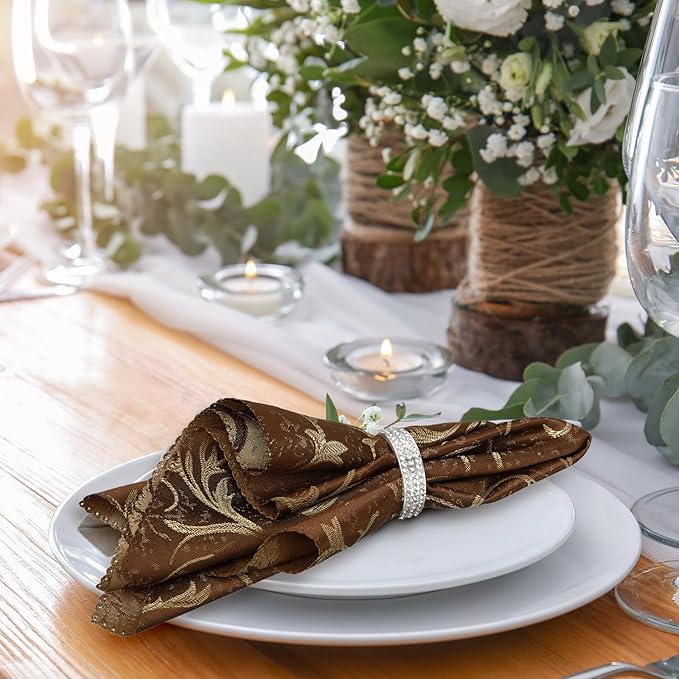 Tioncy 100 Pcs Stainless Steel Diamond Napkin Rings Silver Semicircle Modernist Metal Napkin Holders Rings Bulk Elegant Serviette Buckles for Table Decorations Wedding Dinner Party