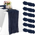 6 Pieces Navy Blue 10FT Cheesecloth Table Runner Boho Gauze Fabric Table Runner by JALANCY