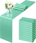 Horbaunal 2 Pack Aqua Satin Table Runner 12 x 108 Inch | Smooth Table Runners by Horbaunal