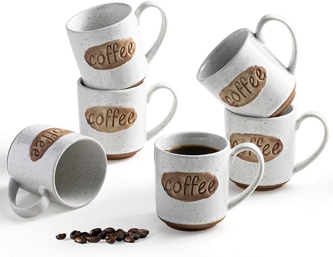 Coffee Cups, Tea Cup, Cute Mini Demitasse Cups Set of 6, Espresso Shot Cups by LYEOBOH
