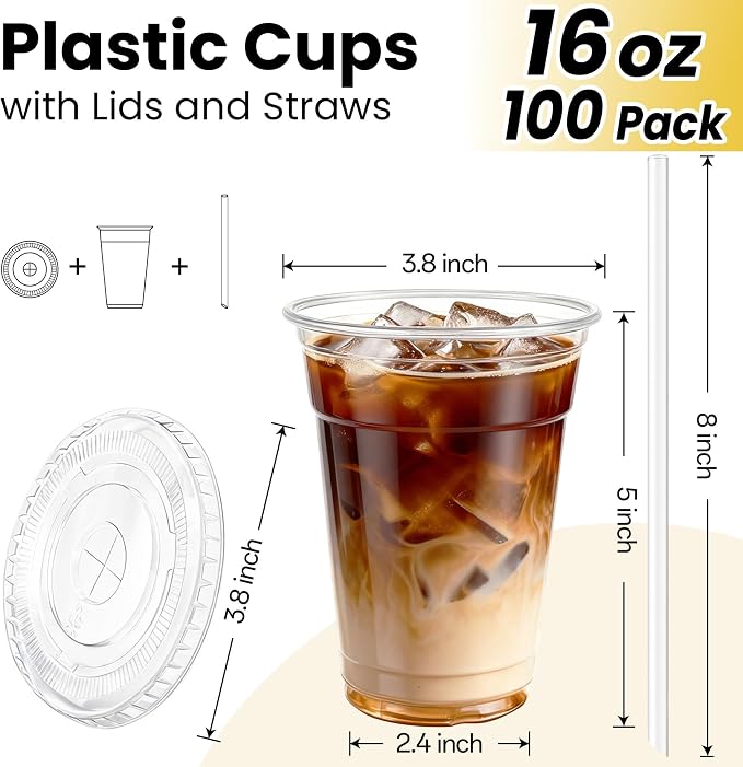100 Pack 16 oz Plastic Cups - Image 5