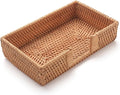 Rattan Napkin Holder Rectangle, 9.5" x 5.5" x 2", Wicker Napkin Tray, Woven by YANGQIHOME