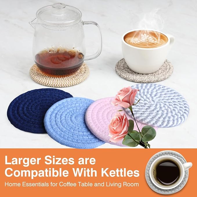 4.8" Drink Cotton Coasters Set of 2 - Image 5