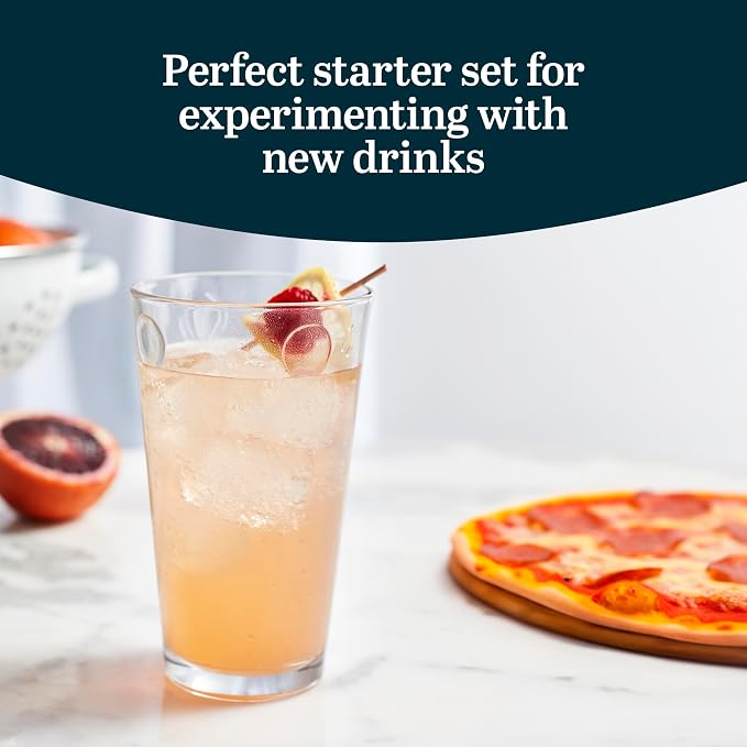 Libbey Reno Tumbler Drinking Glasses, Polka Dot Pattern Tall Glass Tumbler Set - Image 4