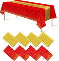 8Pack Disposable Plastic Party Tablecloths and Satin Table Runner Set Red and by MASHAN