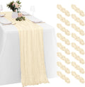 16 Pack Ivory Cheesecloth Table Runners 20x120 Inch Gauze Table Runner 10FT by Yorcari