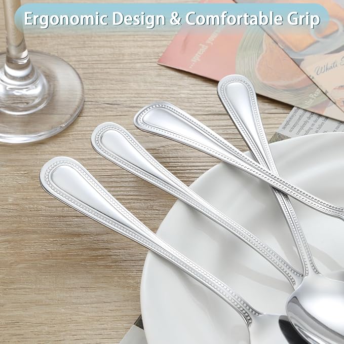 24 PCS Spoons and Forks Set, Food Grade Stainless Steel - Image 4