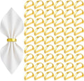 50 Pcs Gold Napkin Rings, Matte Gold Semicircle Thanksgiving Napkin Rings, Modern Serviette Napkins Ring for Table Settings, Kitchen Dinner Party Wedding Decorations