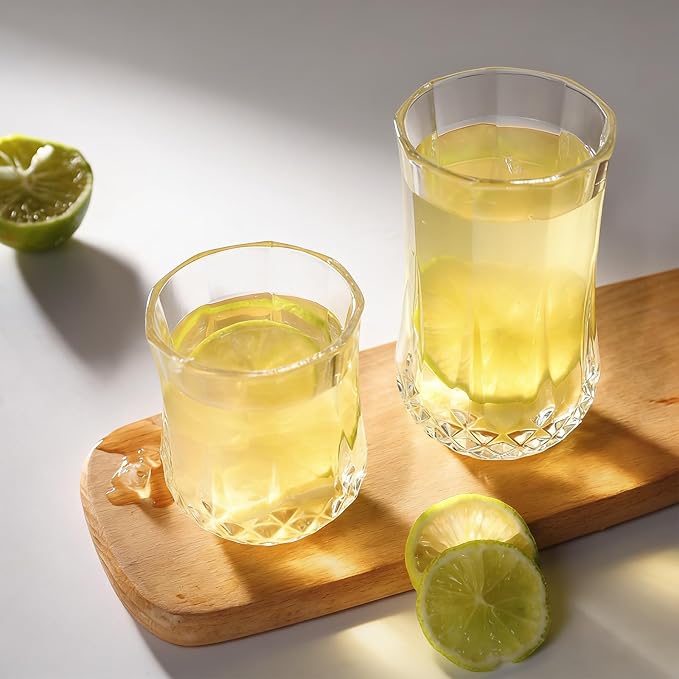 Ruckae Drinking Glasses Set of 8, 11 oz and 7 oz Kitchen Water Glass Cups Set - Image 6