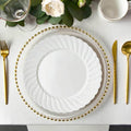 Efavormart 10-Pack 10" White Flared Round Plastic Dinner Plates, Premium Heavy by efavormart