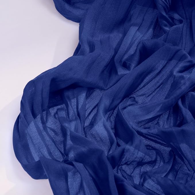 DeZerlor Royal Blue Cheesecloth Table Runners 6 Pack Summer Boho Runners | - Image 3
