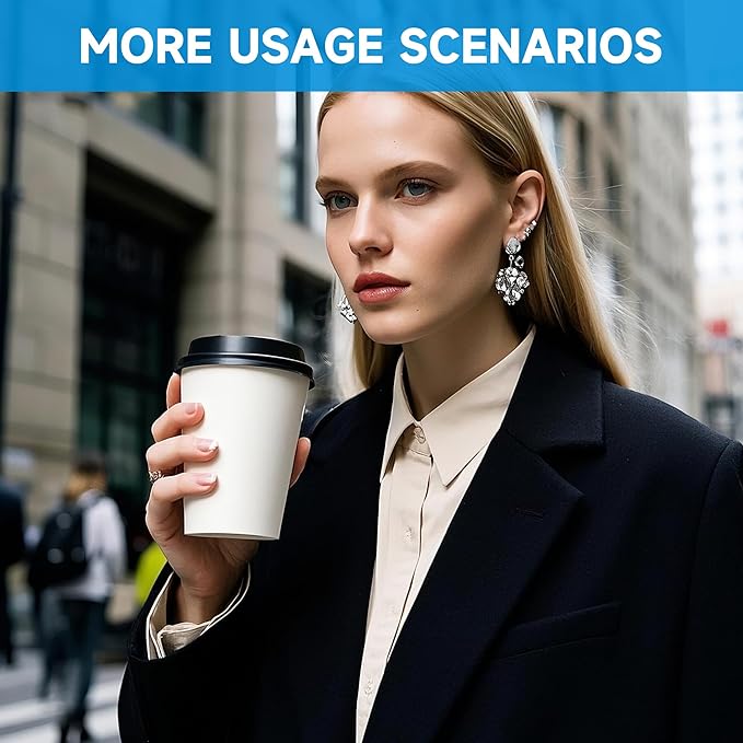 RACETOP 12 oz 50 Pack Disposable Paper Coffee Cups with Lids, Paper Coffee Cups with Lids 12 oz, Hot Cup for Home/Office