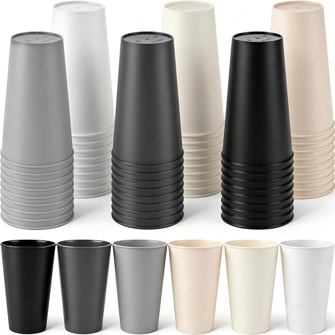 Yungyan 50 Pcs Reusable Plastic Cup 16oz Unbreakable Cup, Dishwasher-safe by Yungyan