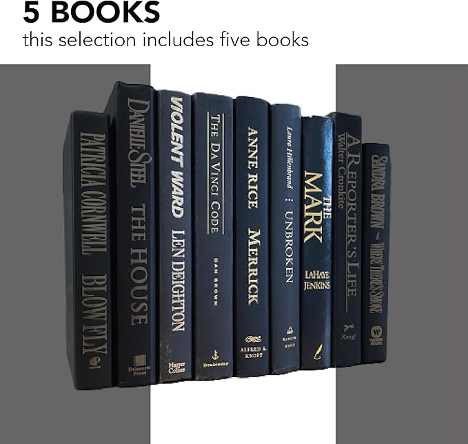 Real Books by Color® (Set of 5, Black Gold) Decorative Bookshelf Home Decor Shelf Styling Photo Prop
