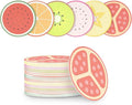 Restaurantware Drink Coasters 48 Count 4 Inch Paper High-Density Pulpboard Bar Coasters Assorted Customizable Designs Super Absorbent Reusable Round Coasters