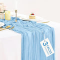 3 Pack Baby Blue Cheesecloth Table Runner 35x120 Inch Boho Semi Sheer Boho by BlueTopCoLtd