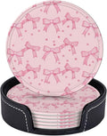 Cute Pink Bow Dot Coasters for Drinks, Drink Coaster by KiuLoam