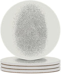 Minimalist Fingerprint Simple Lines Abstract Coasters Set of 4 Absorbent by Unknown