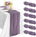 6 Pieces Grape 10FT Cheesecloth Table Runner Boho Gauze Fabric Table Runner by JALANCY
