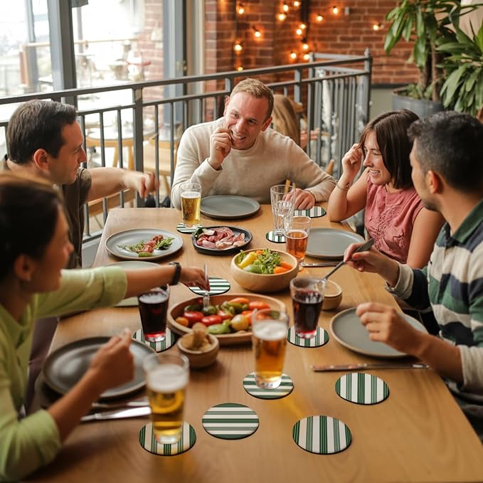 Black Striped Coasters Set of 4, Absorbent Coasters - Image 8