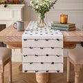 Artoid Mode Dark Blue Boho Farmhouse Cotton Woven Table Runner, Seasonal Summer by ArtoidMode
