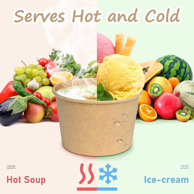 ESSENTIAL Paper Ice Cream Cups, Paper Snack Containers - Image 5