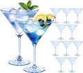 Plastic Martini Glasses Set of 12, 9 oz Blue Cocktail Cups | Unbreakable by Unknown