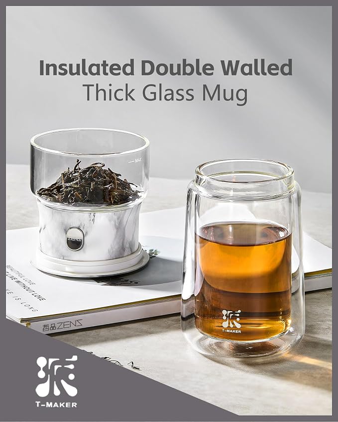 ZENS Modern One Touch Tea Maker, Glass Tea Infuser Pot - Image 4
