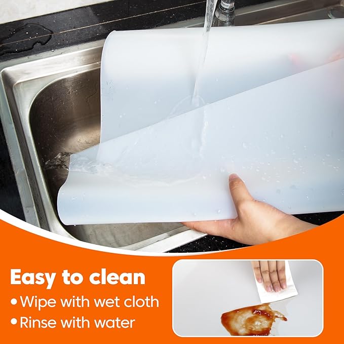 Large Silicone Mats for Kitchen Counter,16" x 72" Heat Resistant Silicone Mat,Food Grade Silicone Pastry Mat,New Skin-Friendly Material Silicone Countertop Protector Mat,Freely Cuttable,Translucent