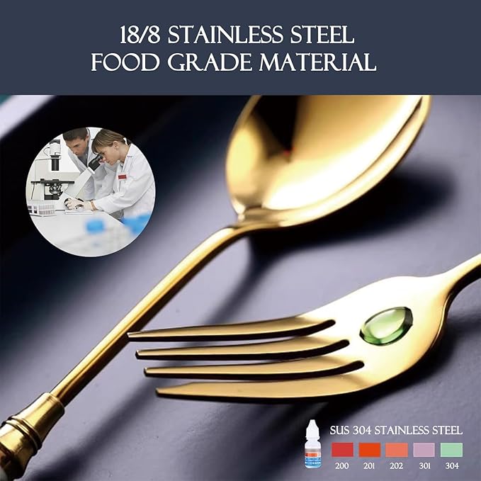 20-piece Silverware Set With Ceramic Handle, Premium Food Grade Stainless Steel Flatware Sets, Mirror Polished Cutlery Set, Dishwasher Safe (for 4 People) (20pcs, pink)