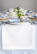 Solino Home 100% Linen Table Runner White, Classic Hemstitch 14 x 108 in | by SolinoHome