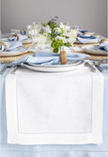 Solino Home 100% Pure Linen Dining Table Runner White Hemstitch, 14 x 72 in | by SolinoHome