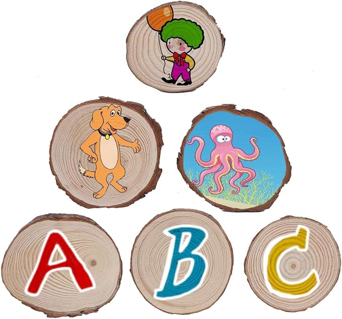 KINJOEK 100 PCS Natural Wood Slices 3.5-4 Inch - Image 4