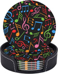 6 Pcs Colorful Music Note Leather Coasters by Jfniub