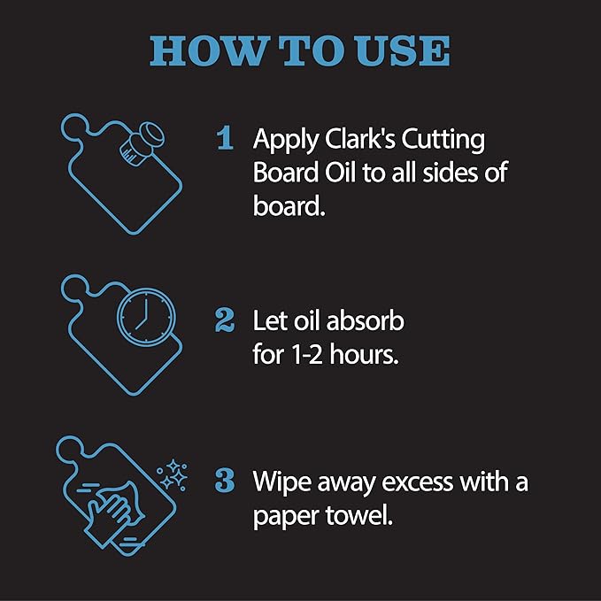 CLARK'S Coconut Cutting Board Finishing Kit - Refined Coconut Oil (12oz), Wax (6oz), Applicator and Buffing Pad - Butcher Block Oil and Wax
