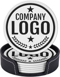 Custom Leather Coasters with Logo by Handmade