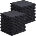 24 Pieces Slate Drink Coasters, GOH DODD 4 Inch Black Coasters Stone Coaster Set by GOHDODD