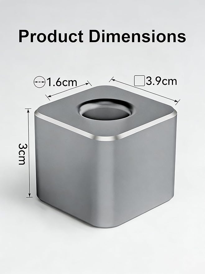 Aluminum Single Hole Pen Stand - Durable Fountain Pen Holder for Desk Display, Non - Slip Base, Minimalist Office/Home Organizer(Black+Grey,2P)