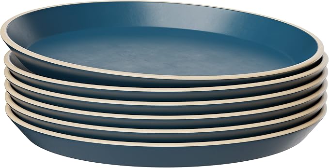 KooK Dinner Plates, Ceramic Round Kitchen Dinnerware Set, Dishwasher & - Image 2