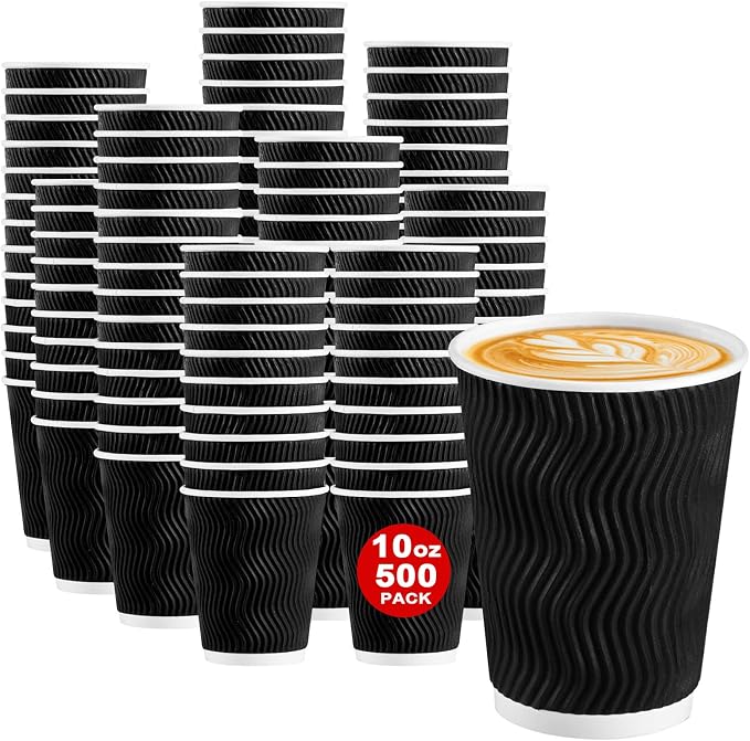 Lamosi 500 Pack Coffee Cups 10 oz, Disposable Paper Coffee Cups No Lids | by BuyNow