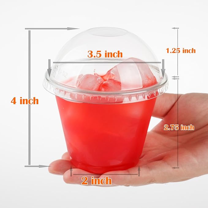 Golden Apple, 9oz-50sets Green Plastic Cups with Clear Dome lids No Hole…