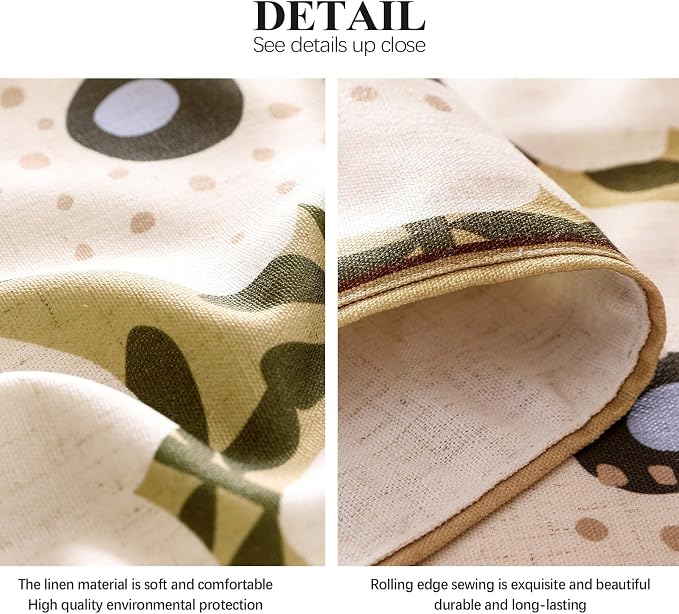bilin gaier Designer French Linen Extra Long Table Runner, Floral Pattern - Image 5