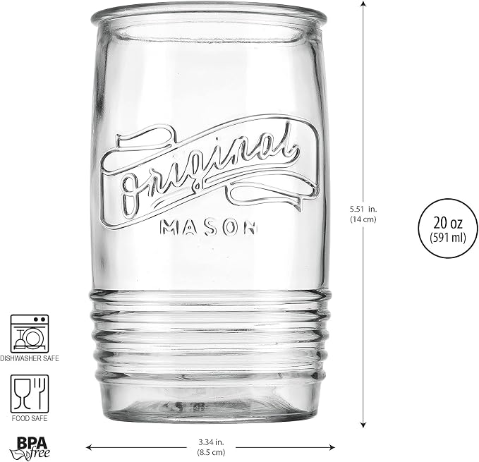Glaver's Glass Tumbler Drinking Glasses Set of 4 – Genuine Artisan-Made Vintage - Image 2